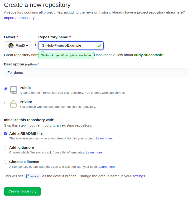 Creating a repository on GitHub